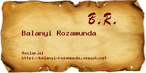 Balanyi Rozamunda névjegykártya